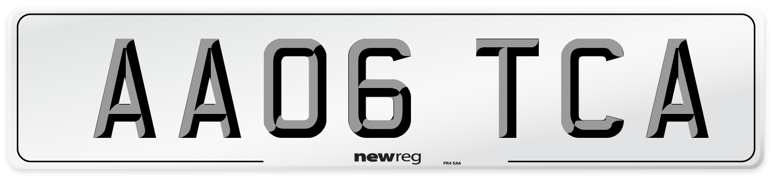 AA06 TCA Number Plate from New Reg